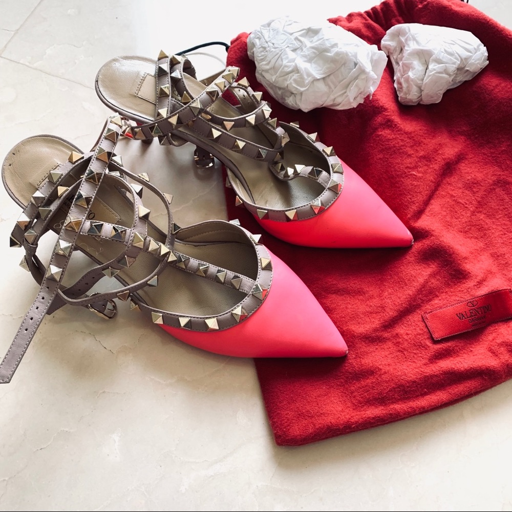 Valentino pink studded heels size 36